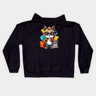 Back to School Cute Raccoon Lover First Day of School Kids Hoodie